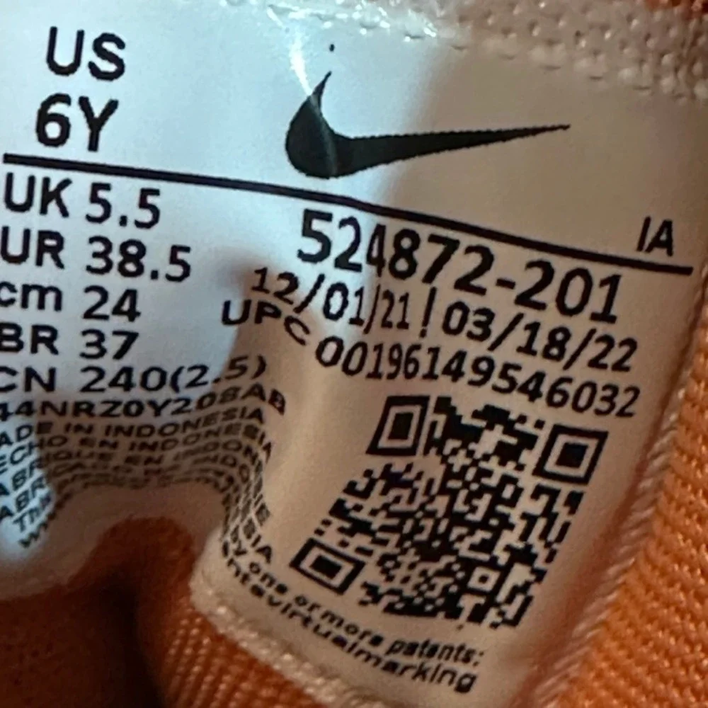 Nike ACG Woodside 2 High GS Orange Tan Blue Boots 524872-201 Mens 6Y Womens 7.5